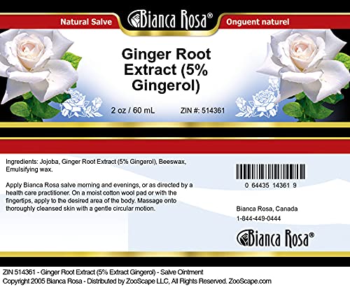 Bianca Rosa Ginger Root Extract (5% Gingerol) - Salve Ointment (2 oz, ZIN: 514361) - 3 Pack