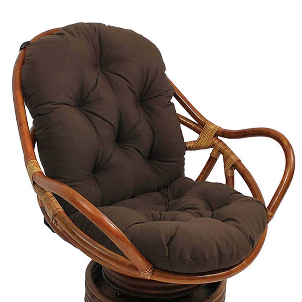 Solid Swivel Rocker Chair Cushion, Rocker Cushions Replacement Outdoor/Indoor, Soft Thicken Washable Solid Twill Swivel Rocker Chair Seat Cushion Pads for Patio Outdoor Egg Chair Cushion,Coffee