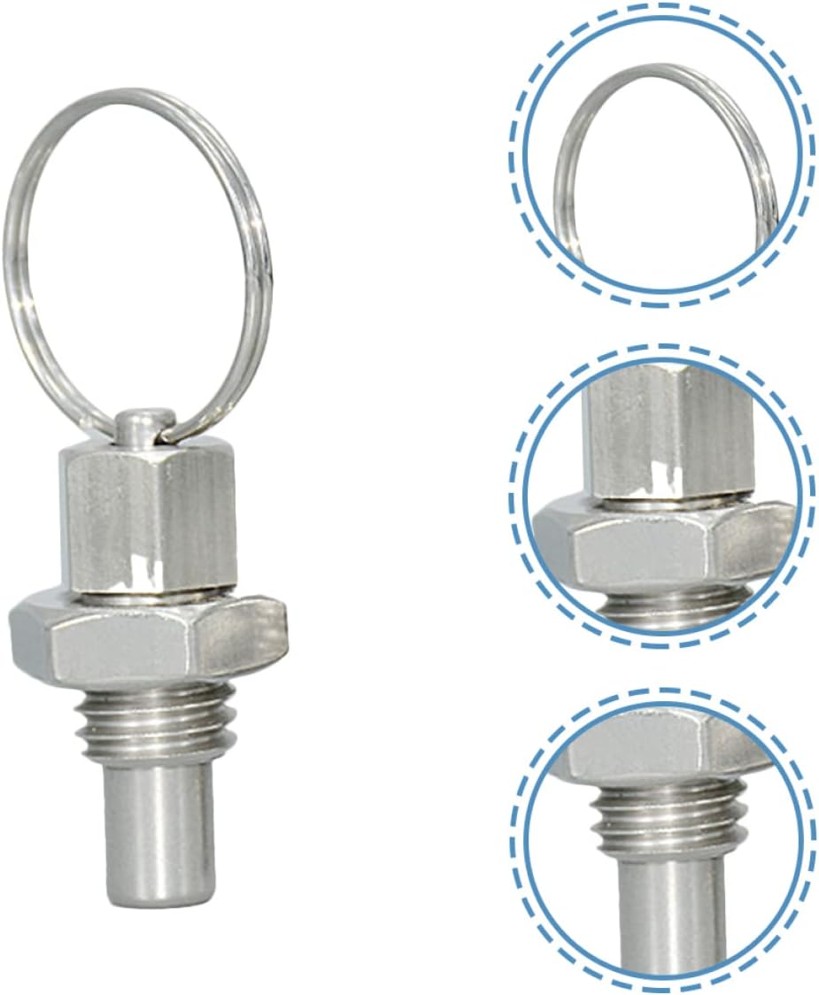 TEHAUX 4 Pcs Stainless Spring Loaded Plunger Non Lock- Out knob Plunger Spring pin Latch Steel Non Lock-