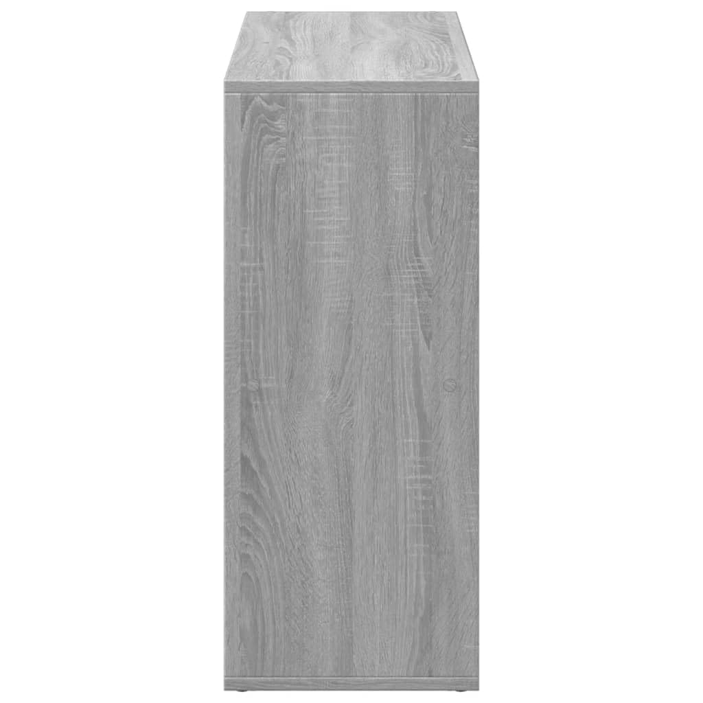 Raumteiler-Bucherregal Grau Sonoma 69,5x29x69,5 cm | 4 Facher, Holzwerkstoff, Feuchtes Tuch Reinigung, Vielseitig Einsetzbar