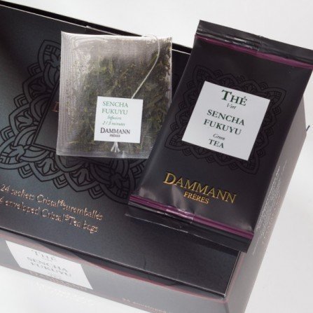 DAMMANN FRERES - SENCHA FUKUYU Green Tea - 24 wrapped crystal tea bags
