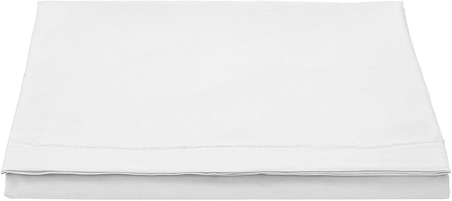 Pizuna Pure Combed Cotton Double Flat Sheet White, 600 Thread Count Long Staple Brushed Cotton Flat Sheets Double, Cool Sateen Weave Flat Sheet Double Bed (Cotton Flat Sheet Double 1 PC)