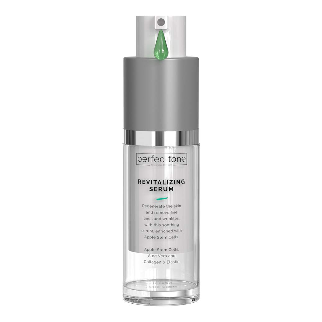Perfec-Tone Revitalizing Serum To Promote Anti-Aging With Apple Stem Extract + Aloe Vera + Marine Elastin + Collagen | 15ml (.51oz)
