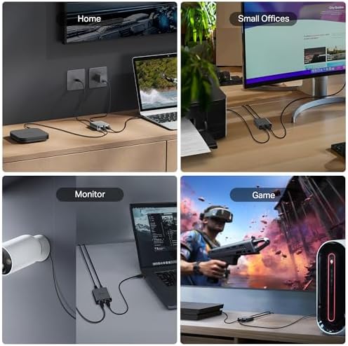 TP-Link Ethernet Splitter 1 to 2, 1000 Mbps High Speed Dual-Port Internet Splitter, Compatible w/ Cat8/7/6/5e/5, USB-C & Ethernet Cables Included, Aluminum Case, Plug and Play for Routers & More EH210 — view 7