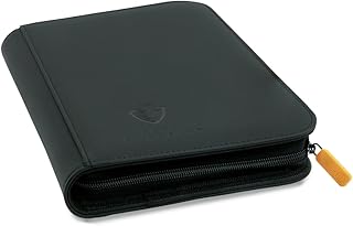 Card Guardian - 4 Pocket Premium Binder with Zipper and Side Loading Pockets for 160 Cards Trading Card Games TCG (Black) Perfect Card Binder Yugioh Cards MTG Binder Sports Card Binder