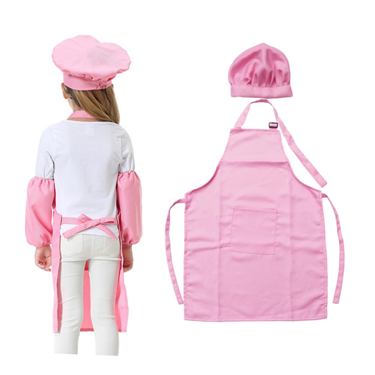 Toyvian 6pezzi Completo Grembiule e Cappello Per Ragazzo Ragazza Gioco Di Ruolo Cucina Per Cucinare e Decorare Feste Rosa Include Grembiule e Cappello Per Attività Creative