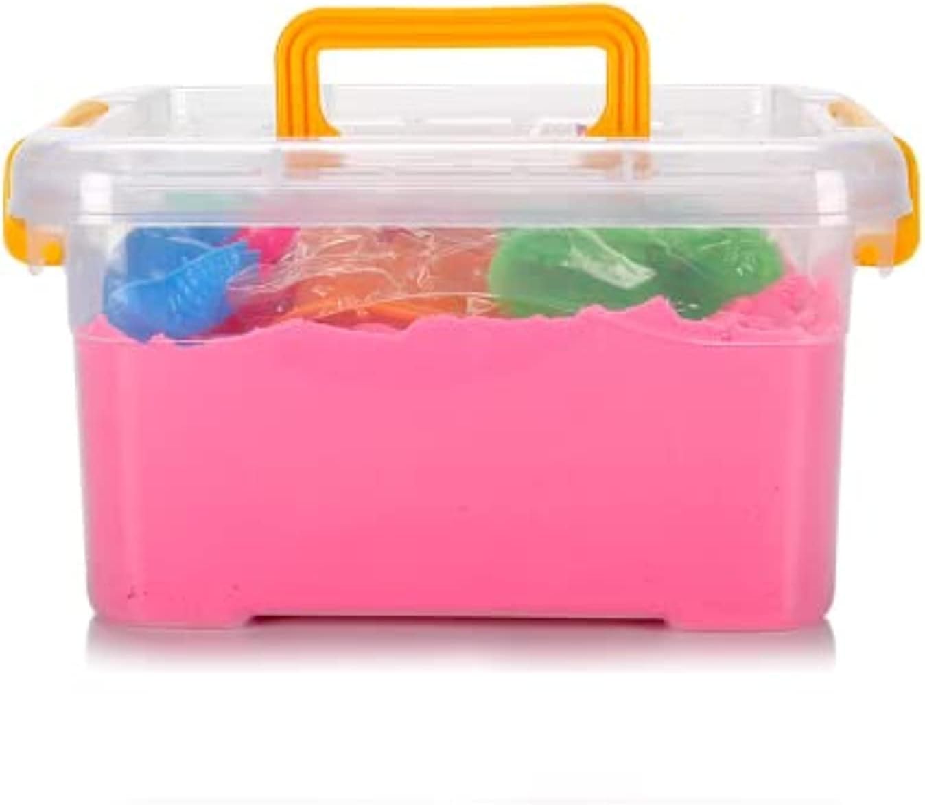 2000 Grams Magical Play Sand Toy Set with Accessories- Modeling Clay, Never Dries, Build Sandcastles (Multi color))