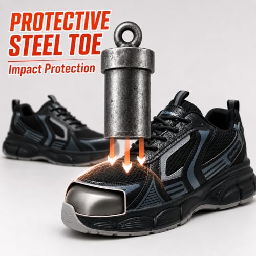 Netanac Breathable Steel Toe Work Shoes Men Women,Industrial Safety Sneaker — view 2