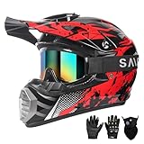 Youth Kids Motocross Helmet, Adult ATV Dirt Bike Helmet,...