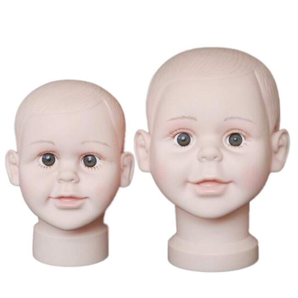 CUTICATE Kinder Dekokopf Baby Kopfmodell Puppe Mütze Hüte Perückenkopf Schminkkopf zum Anzeigen von Perücken, Hüten, Brillen usw. - Acryl