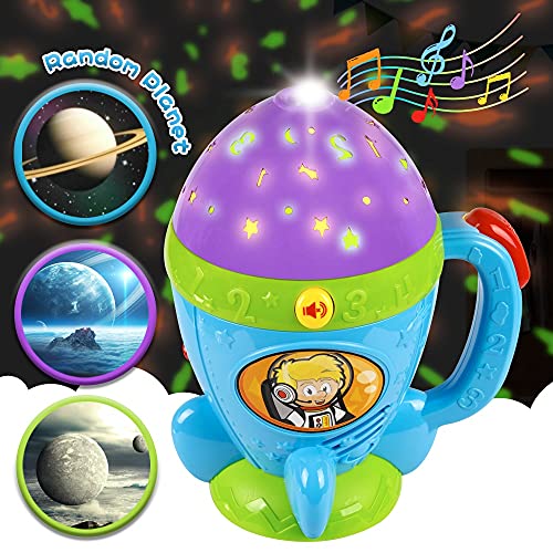 Kidpal Flashlight Toy for 1 2 3 Years Old Girl Boy Kid,Baby Toy for 18 24 Months Gift,Toddler Night Light Star Projector Flashlight with Soft Light and Music,Kids Flashlight Music Toys Age 3-4 Years