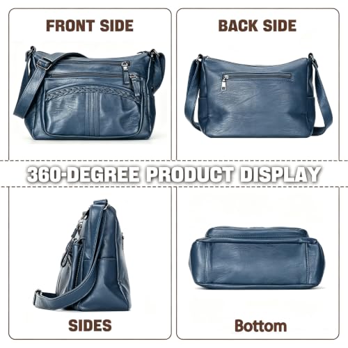 Image of ELDA Purses for Women Pocketbooks Soft PU Leather Ladies Crossbody Purse Multi Pocket Shoulder Bag