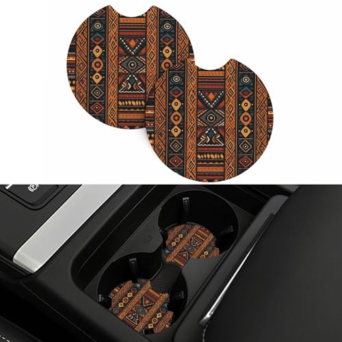 Portavasos para carro 2 pzas diseño africano tradicional miniatura 5