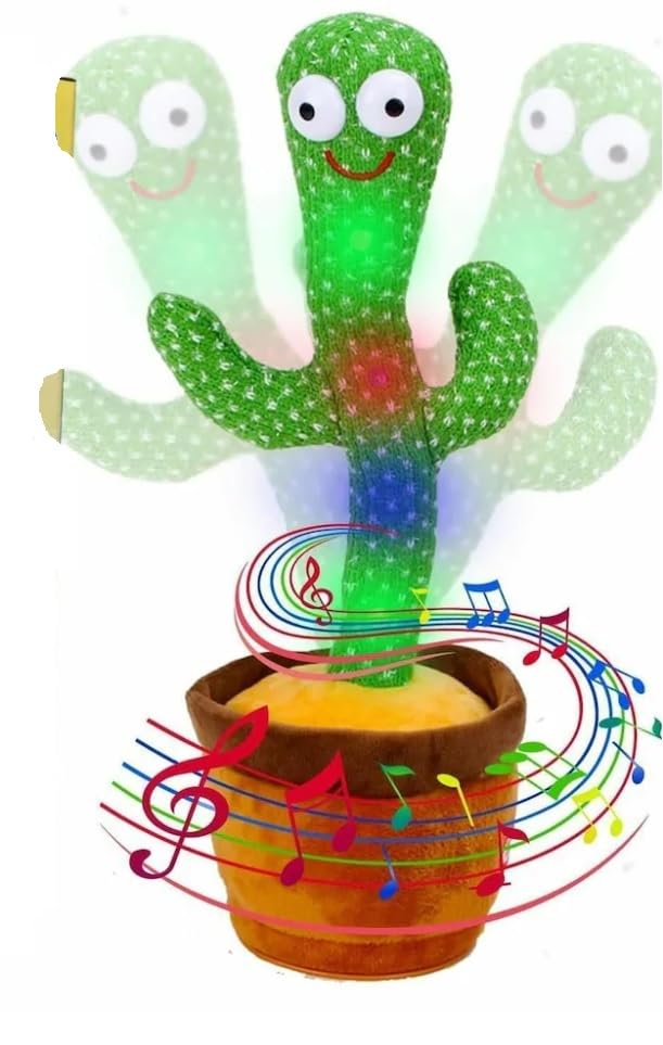 Image of PRIME Dancing Cactus Toy for Kids Talking Singing Baby Plush Electronic Voice Recording Repeats What You Say LED Lights Funny Toy for Girls and Boys (Dancing Cactus)