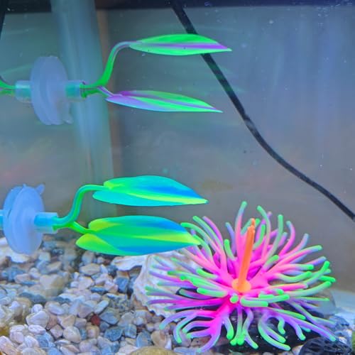 Image of 2PCS Silicone Betta Fish Leaf Hammock, Aquarium Fish Tank Resting Spot Bed for Betta Fish