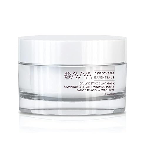 AVYA Hydroveda Essentials - Mascarilla de arcilla desintoxicante diaria (1.7 onzas), tratamiento de arcilla de bentonita para manchas y calmante,