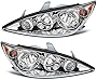 DWVO Headlight Assembly Compatible with 05 06 2005-2006 Camry US Built LE & XLE Headlamps Replacement Chrome Housing Amber Reflector Driver and Passenger Side
