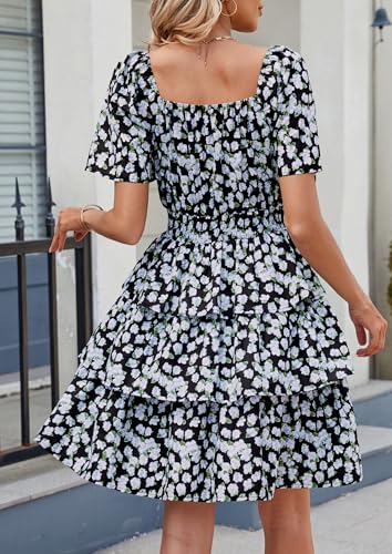 Image of PRETTYGARDEN Women's Summer Floral Ruffle Short Dress