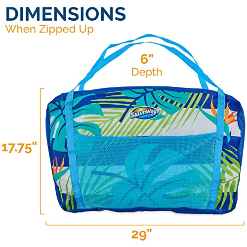 SwimWays Pack-N-Float 2-in-1 Pool Chair and Tote Bag, Blue Palm - image 7