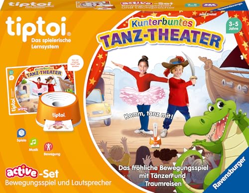 Ravensburger tiptoi® Spiel 00122 Active Set Kunterbuntes Tanz-Theater, Bewegungsspiel ab 3 Jahren