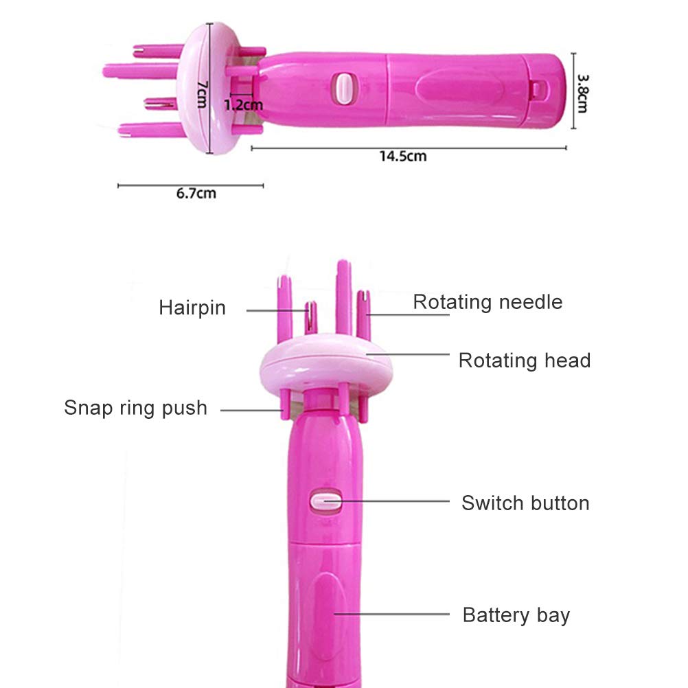 Hair Styling Tools Hair Braider Automatically Braid Machine Electric Hemp Flowers Hair Braide Hair Braider Device Kit, 8.35 x 2.76 x 1.5in