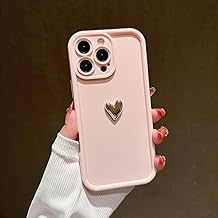 Compatible with Honor X6 4G/Honor X8 5G/Honor 70 Lite Case with 3D Heart Gold Electroplated, Soft Full TPU Matte Case