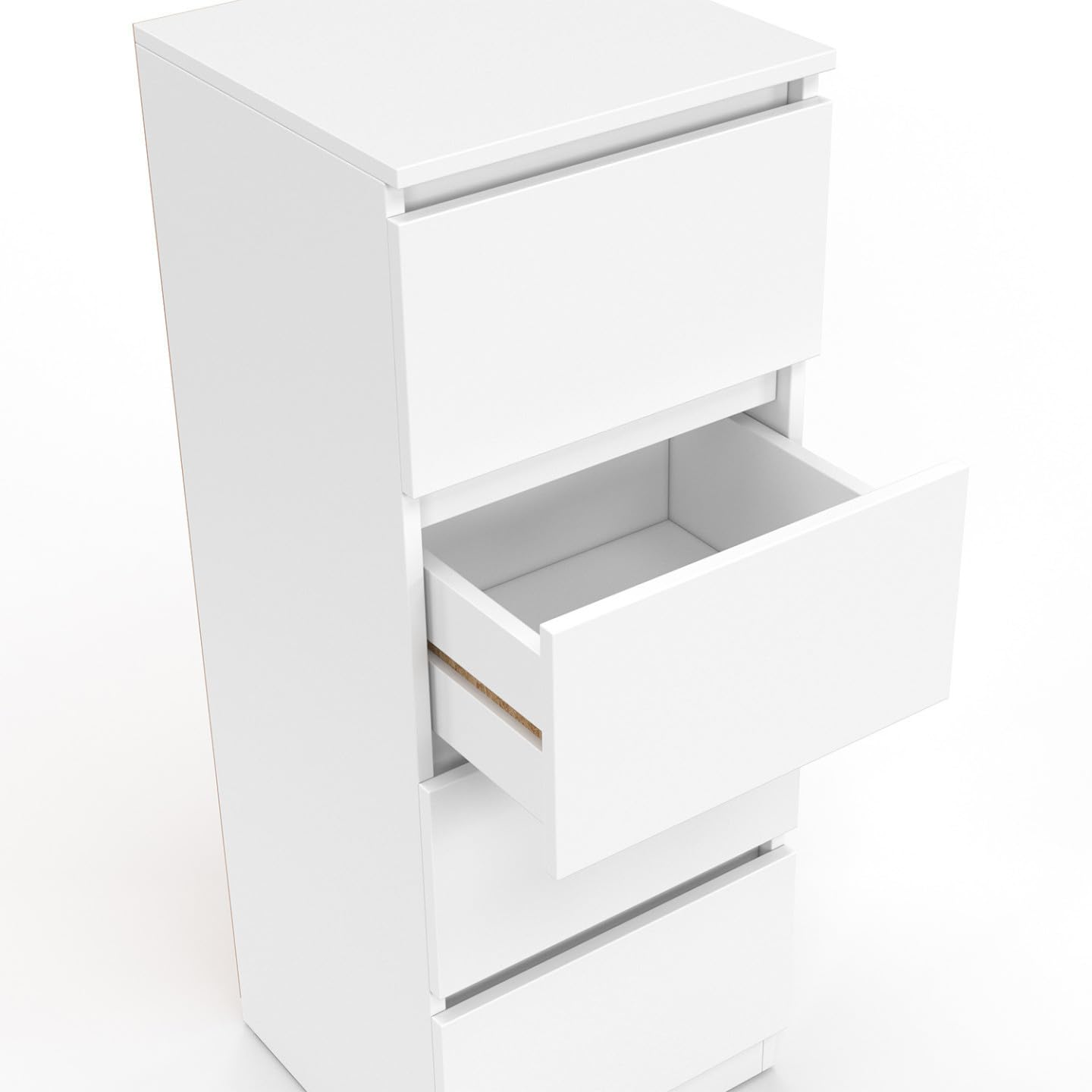 IDMarket - Mueble auxiliar 4 cajones TOMI 30 cm cajonera de madera blanca para entrada y cuarto de baño