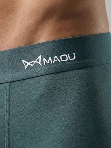 Image of MAOU Men's Premium Cotton Modal Boxer Briefs | Ultra-Soft Stretch Fabric with 5% Spandex | Moisture-Wicking, Breathable, No Ride-Up Underwear for Daily Comfort (M-XL)