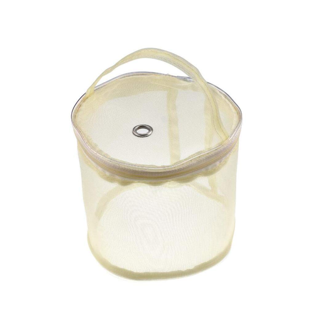 STOBOK Wollaufbewahrungstasche Aus Netzstoff - Beige Organizer Für Strickutensilien