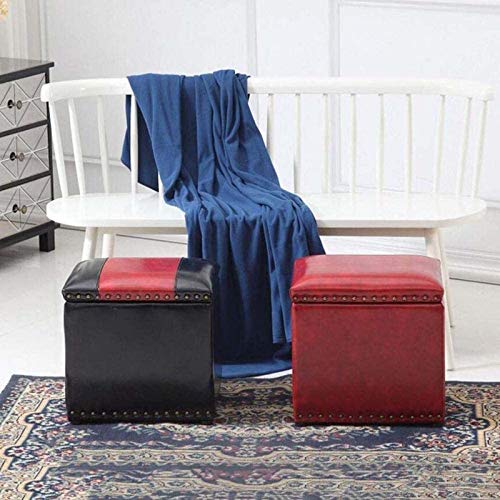 Tabouret de maison moderne pouf de rangement carré n° 3 - 4