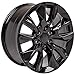 OE WHEELS CV32 20x9 RST Style Wheels - Gloss Black Rims 20 Inch Set of 4, 6x139.7 Wheels - Optional TPMS & 275/55R20 Tires and Rims Packages - Fits Silverado 1500 & GM Full Size SUVs (Set of 4)