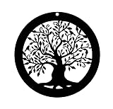 Replacement Wind Catcher, Wind Chime Sail Replacement with 16.4FT Nylon Cord, Metal Wind Chime Parts Replacement for Sympathy Wind Chimes and Wind Bells, Black Tree