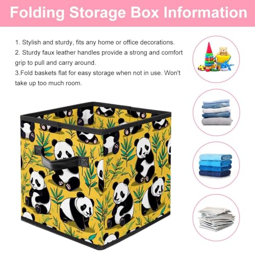 Boîte de rangement panda jaune panier pliable bébé cadeau de naissance utile