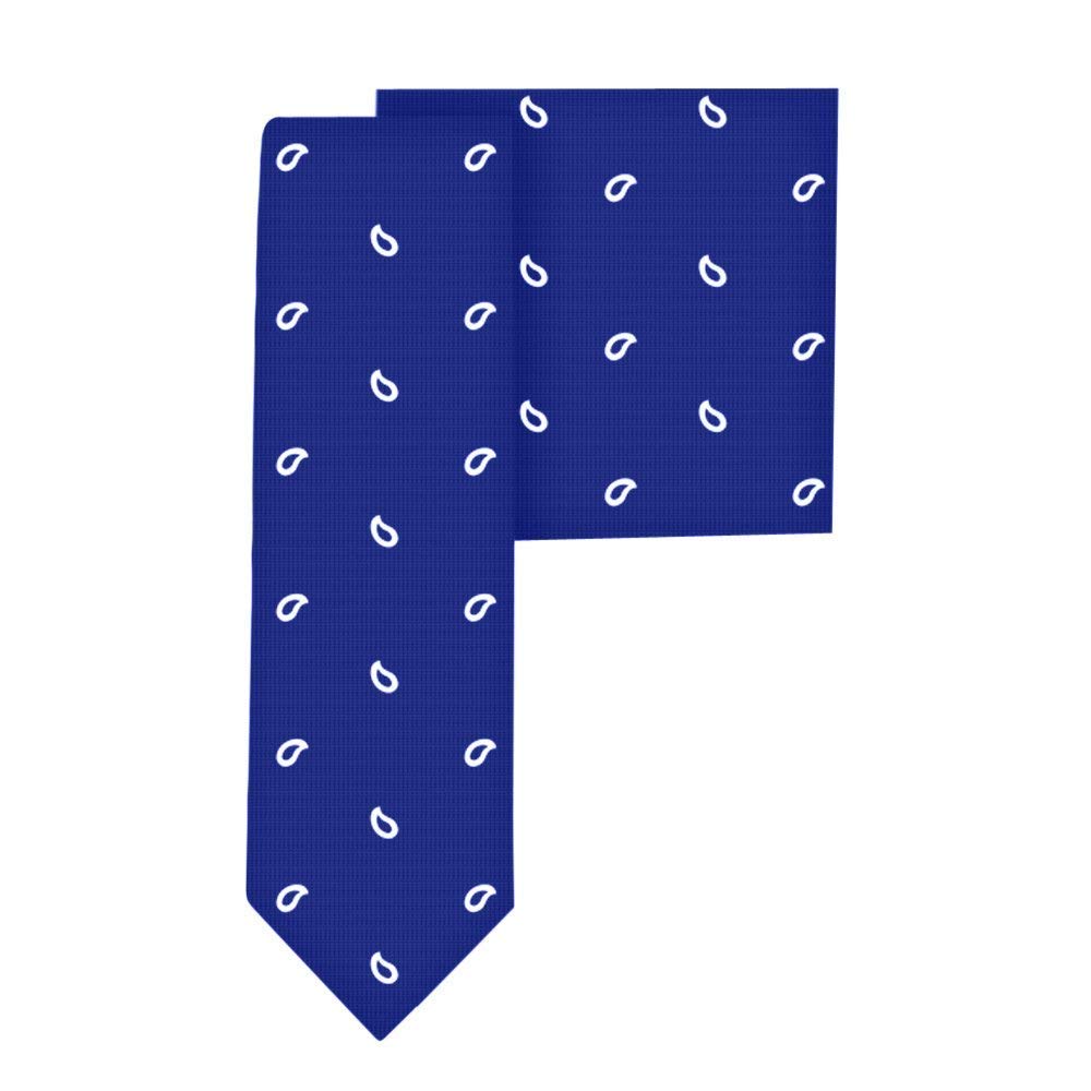 AUSCUFFLINKS Conjunto corbata estrecha & pañuelo de bolsillo navy con gotas blancas | 5 años de garantía | Regalos para hombres | Corbatas de boda para padrinos