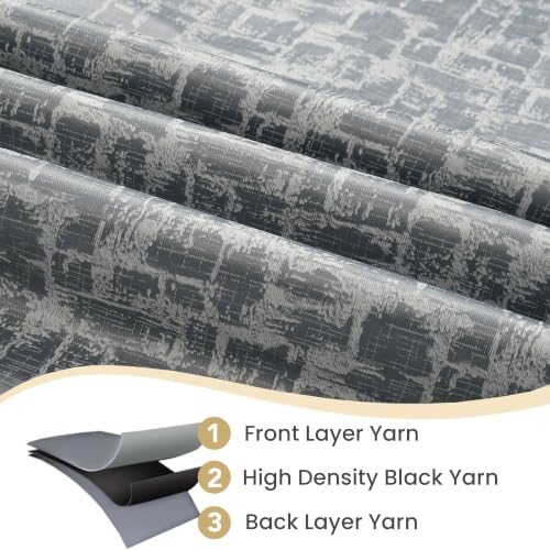 Image of FRESH FROM LOOM Premium 9 ft Door Curtains for Slider Track | Non-Ring Curtains | 100% Blackout | Non-Ring Curtains | S-Wave Pleat | Parda | Light Block Blackout Parde (Grey | 9 FT Long Set of 2)