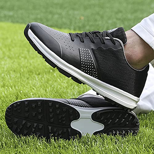 THESTRON Men’s Golf Shoes Walking Sneakers Training Sports Golf Shoe Black