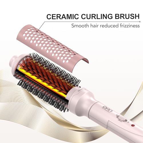 Image of Thermal Brush,1.5 Inch Heated Round Brush,Dual Voltage Travel CurlingBrush, Ceramic Curling brushs for Blowout Look,Non-Blowing Heated Round Brushs,Dual PTC Fast Style Thermal RoundBrush, (Pink)