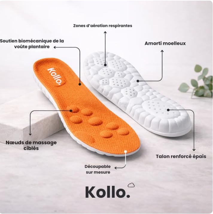 SWZEC Semelle Kollo Original,Soulagez Vos Pieds Des LePremier Pas. Confort De MassageToute La Journee.