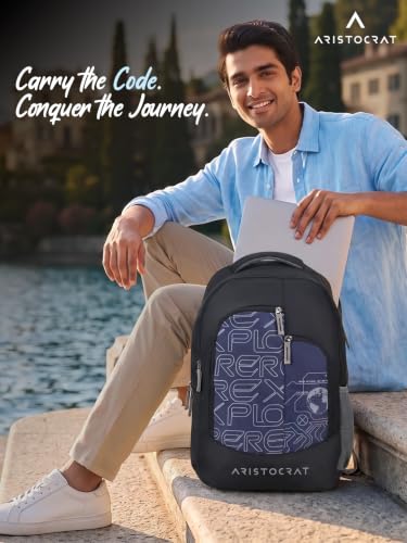 Image of Aristocrat Code 17 Inch Compatible Laptop Backpack 32 L | Premium Durable Fabric | 3 Spacious Compartments | Padded Shoulder Straps | 2 Quick Access Pocket | Ergonamic Back
