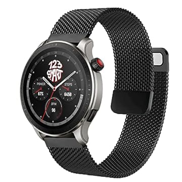Pulseira Milanese Dupla Marca 123Smart Compatível com GTR4 GTR 4 A2166 / GTR3 A1971 / GTR 3 Pro A2040 / GTR 2 A1952 / GTR 2e A2023 / Stratos 2 / Stratos 3