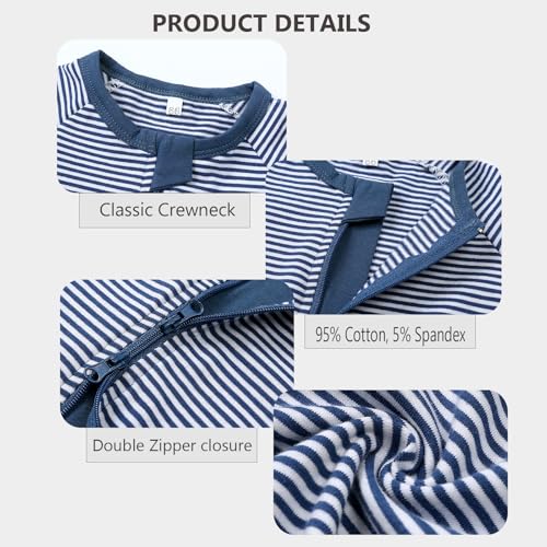 Feidoog Baby Boys 2Pack Rompers Summer Short Sleeve 2 Way Zipper One-Piece Romper Jumpsuit Sleep and Play2