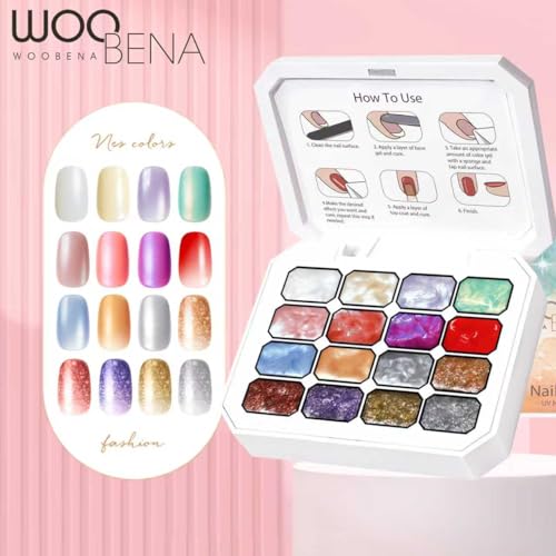 Set de esmaltes en gel con 16 colores degradados miniatura 5