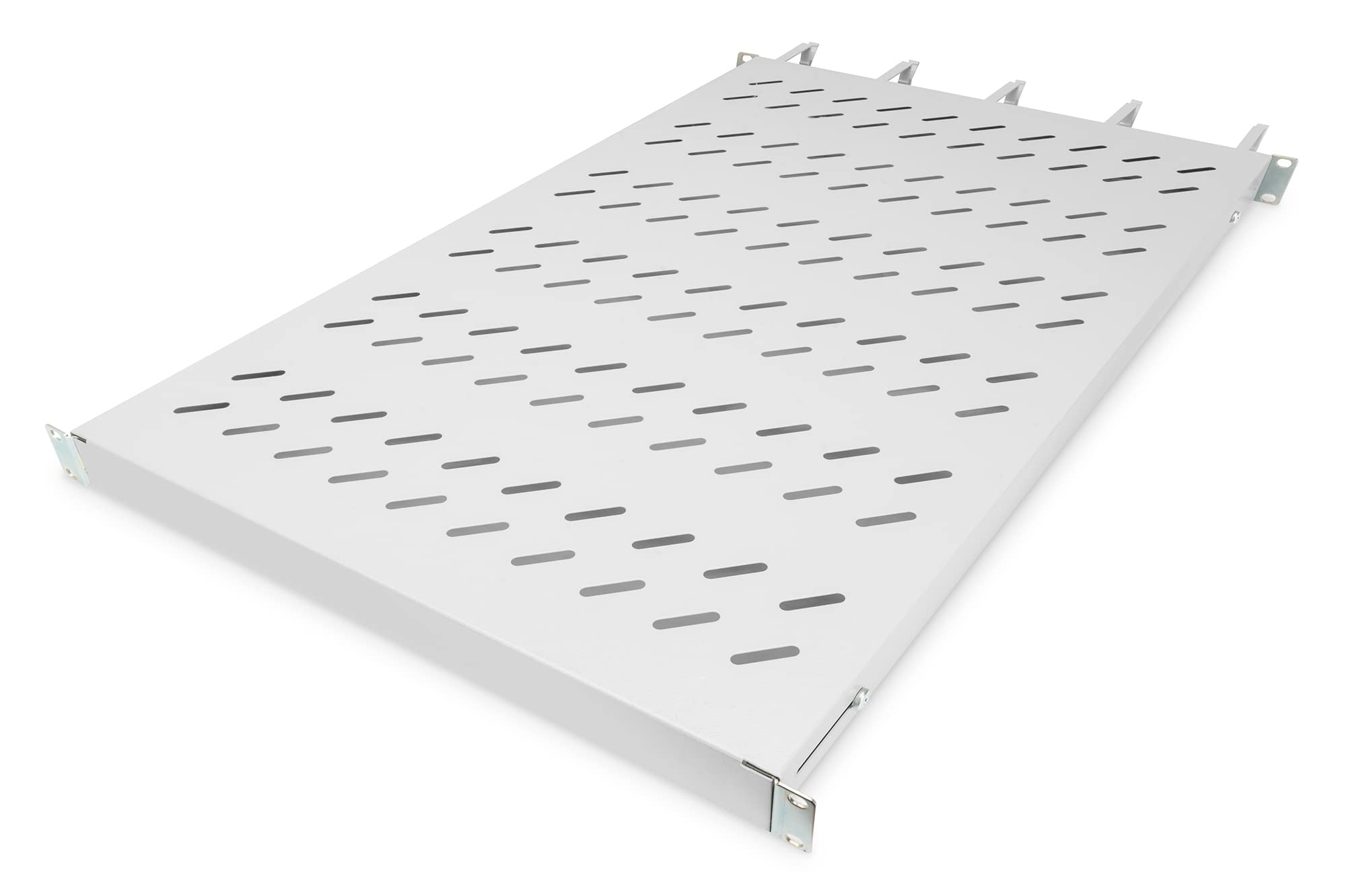 DIGITUS Tablette Fixe - 19 Pouces - 1U - pour armoires réseaux et Baies serveurs - A partir de 1000 mm de Profondeur - avec Passage de câbles intégré - Gris