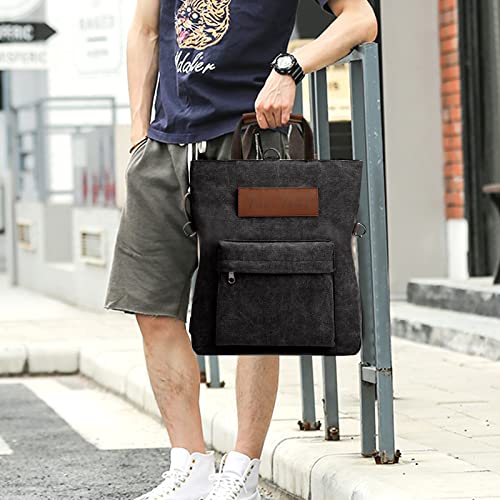 TANTOMI Handtasche Rucksack Damen 2 in 1, Canvas Rucksacktasche Groß Handtasche Damen, Mehrzweck Damen Rucksack für Arbeit, Büro, Einkaufen, Shopper Reisen im Freien.