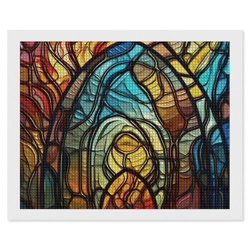 Broderie diamant 5D vitrail pour sublimer la décoration murale du salon