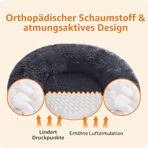 HMTOPE Orthopädisches Hundebett Grosse Hunde, Donut Kissen Waschbar, Ø120cm
