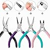 URSKYTOUS 4Pcs Jewelry Pliers Set Jewelry Making Pliers Tools Kit Include Jewelry Making Needle Nose Chain Nose Round Bent Pliers Wire Cutter for Bracelet Beading DIY Craft Jewelry Making Supplies #5