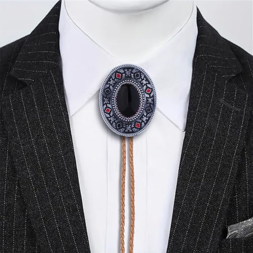 Image of Btilasif Bolo Tie Brown for Men, Scorpion Luminous Stone Cowboy Tie Western Leather Necktie Necklace for Women