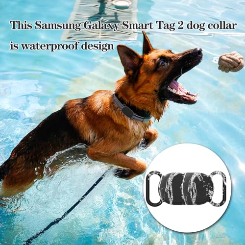 Image of Waterproof Dog Collar Holder Compatible with Samsung Galaxy SmartTag 2, Silicone GPS Tracker Hidden for Samsung Tag 2, Anti-Lost Dog Collar Case(Grey)