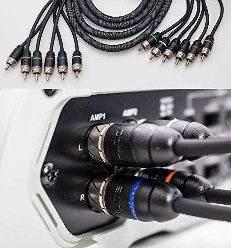 Elite Audio Premium Series 100% Ofc Copper Rca Interconnects Stereo Cable, 6 Channel 20' Cord (6X Rca Male To 6X Rca Male Audio Cable, Double-Shielded With Noise Reduction, 20 Feet Long) #TOP1